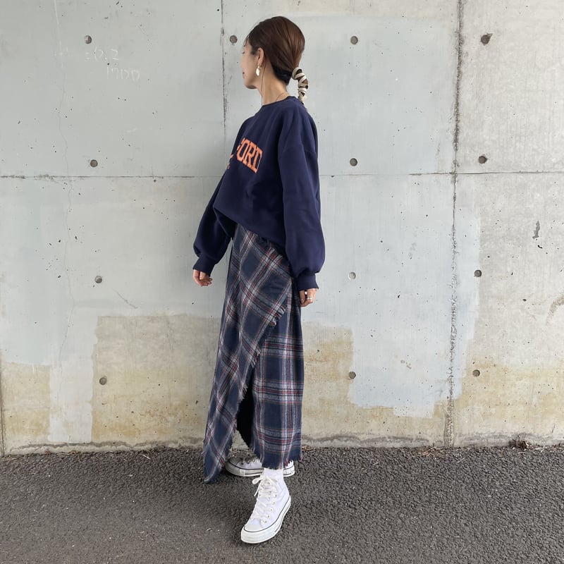 巻きスカート風チェック柄ロングスカート | COPINE 巻きスカート風チェック柄ロングスカート | COPINE