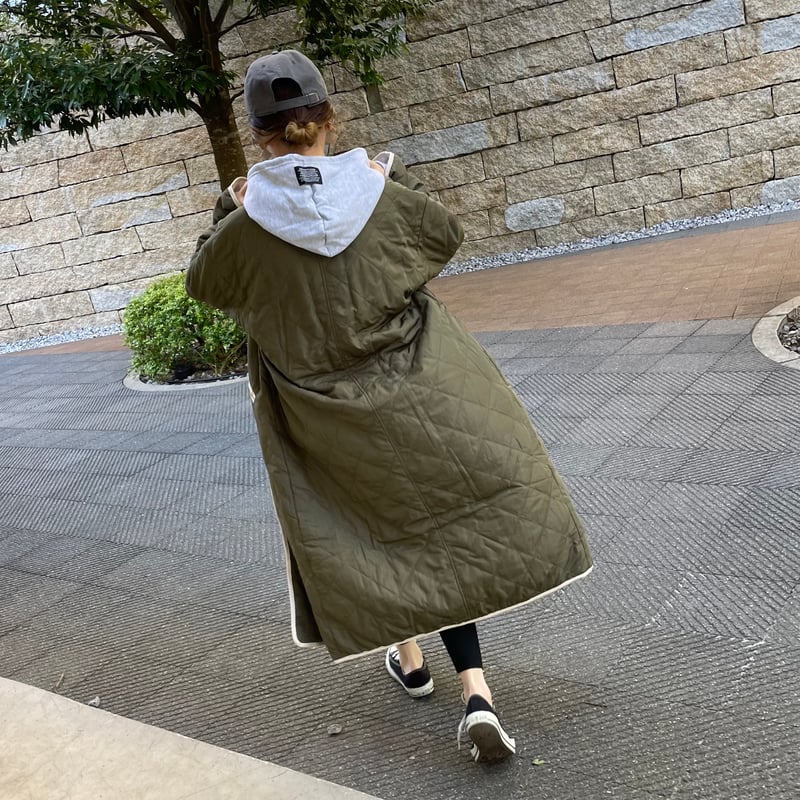 Libra キルティング ロングコート アイボリー フリーサイズ ふるし 