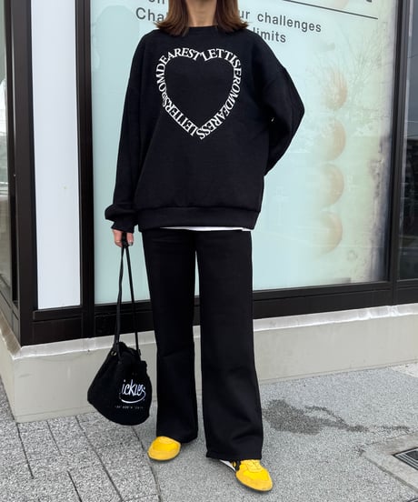 ハートレタリングニットソー