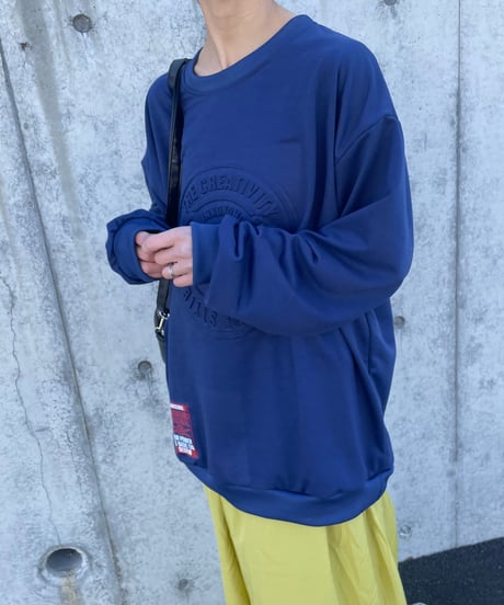 エンボス薄手ロゴスウェット(ネイビー)