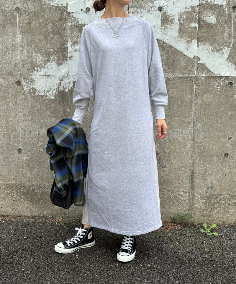 バックプリーツスウェットワンピース(グレー) | COPINE