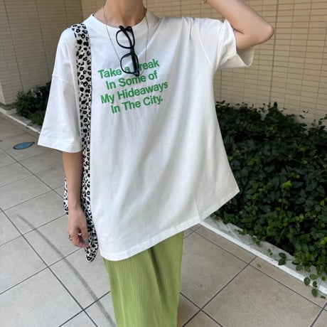 発泡ロゴプリントビッグtシャツ (オフホワイト)