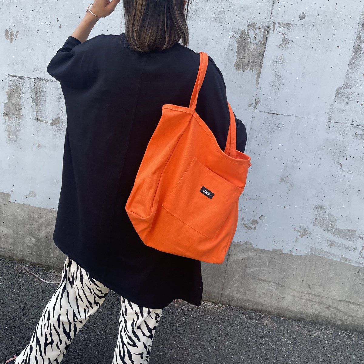 オレンジ　キャンバストートバッグ 大容量 リアルスタイル REAL STYLE トートバッグ a4 大容量 布 帆布