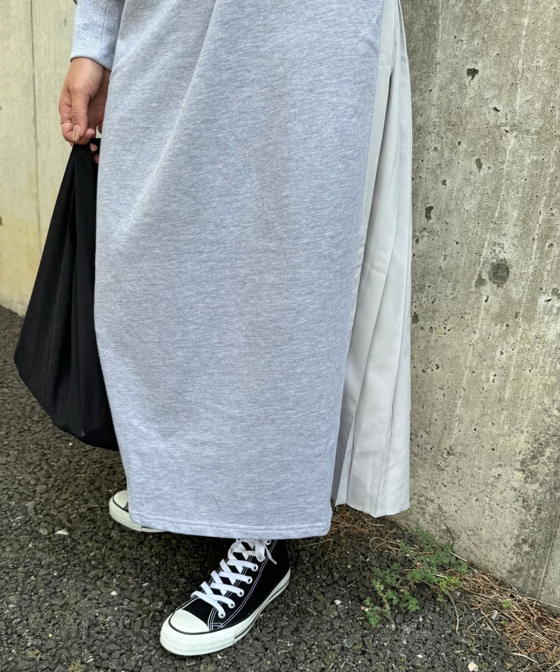 バックプリーツスウェットワンピース(グレー) | COPINE