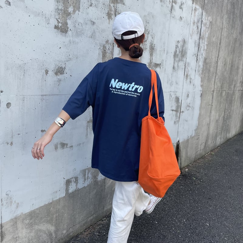 シンプルロゴビッグシルエットTシャツ(ネイビー) | COPINE