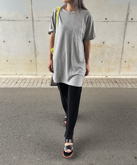 シンプルロングTシャツ(グレー）