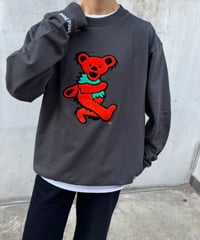 デッドベアサガラ刺繍ビッグスウェット(チャコール)