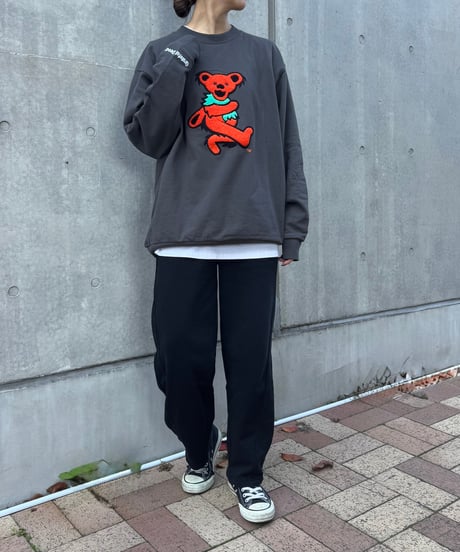 デッドベアサガラ刺繍ビッグスウェット(チャコール)
