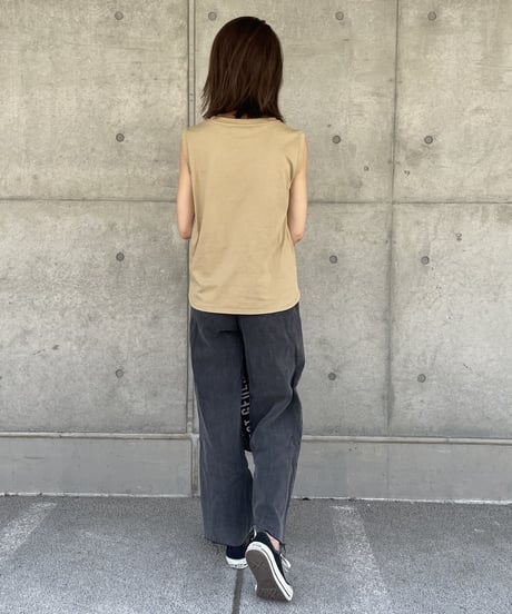 大人ベーシックシンプルノースリーブ（ベージュ）