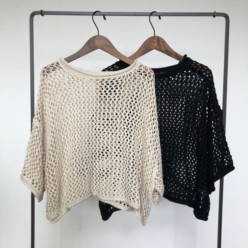 SUNSEA ペーパー ニット メッシュ サマーニット 古着 ラグスタイル LUXSTYLE 7Gメッシュ編みクルーネックニット