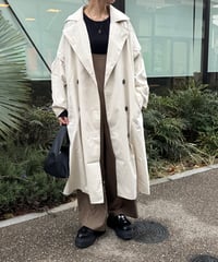 ギャバ袖2WAYロングコート(アイボリー)