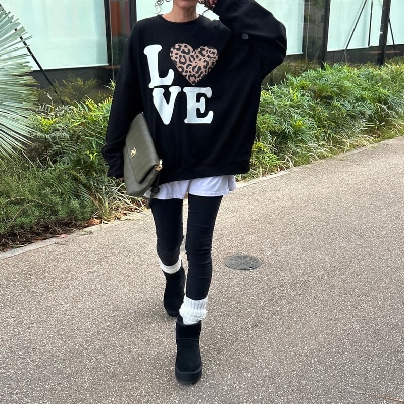 レオパードプリントスウェット(ブラック) | COPINE