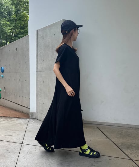 接触冷感フレアロングワンピース