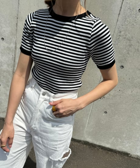 ボーダーサマーニットTシャツ