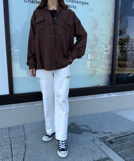 サイドカットダメージデニムパンツ（2size）