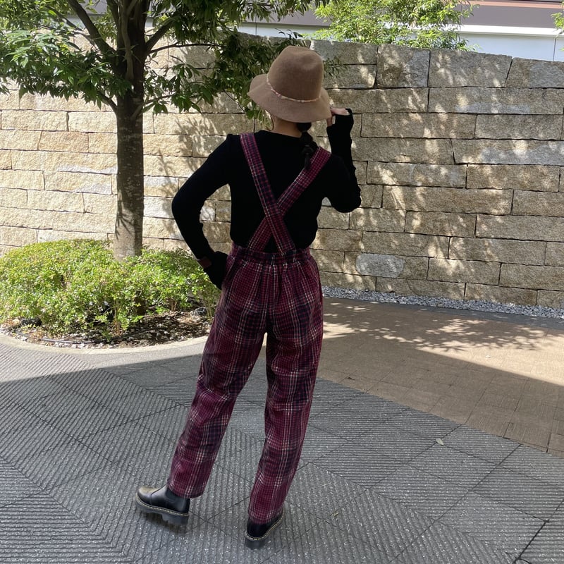 起毛チェック柄サロペット | COPINE