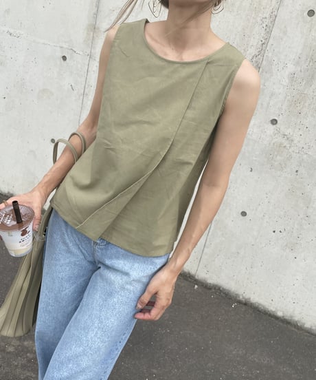 ラップデザインノースリーブ(カーキ)