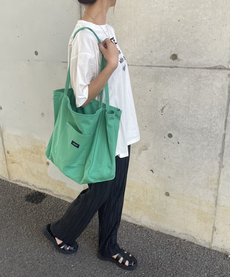カラーキャンバストートバッグ (グリーン) | COPINE