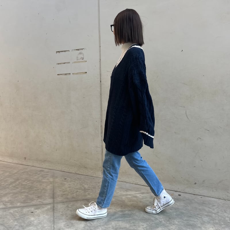 美品・20SS✨ハイク チルデンニットスリットワンピース ベスト ネイビー 2 美品・20SS✨ハイク チルデンニットスリットワンピース ベスト