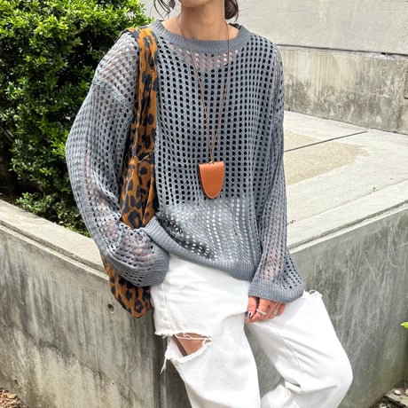 Deuxieme Classe MASON メッシュニット WEB限定カラー】前後2WAYリネン混メッシュニット(ニット)｜トップス