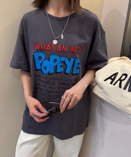 POPEYEプリントTシャツ(チャコールグレー)