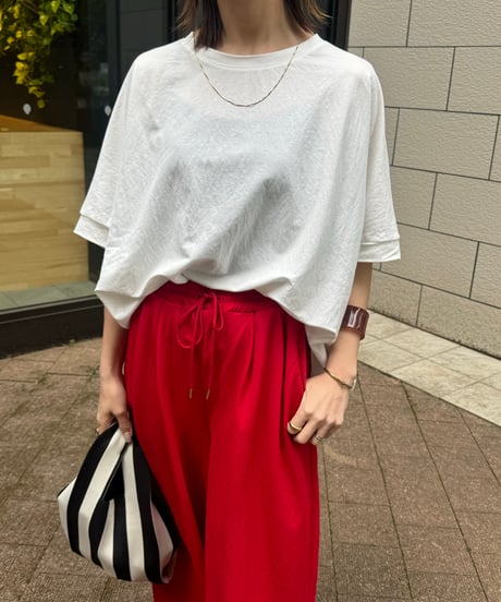 接触冷感バックロングTシャツ(ホワイト)