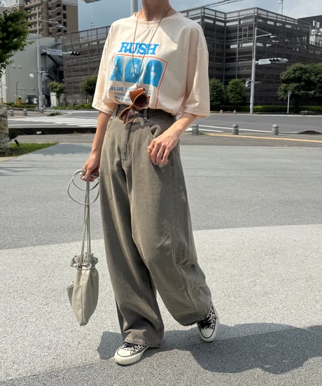 ボックスプリントTシャツ(クリーム)