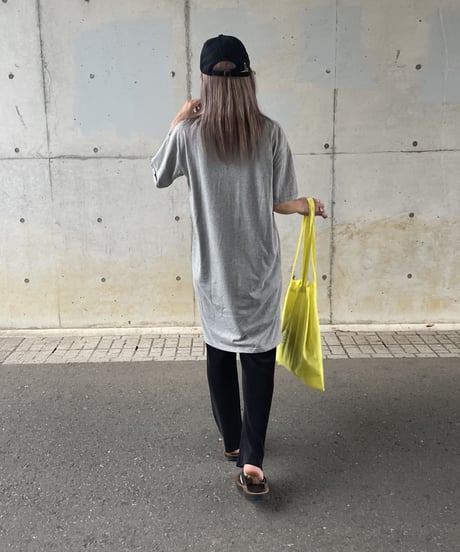 シンプルロングTシャツ(グレー）