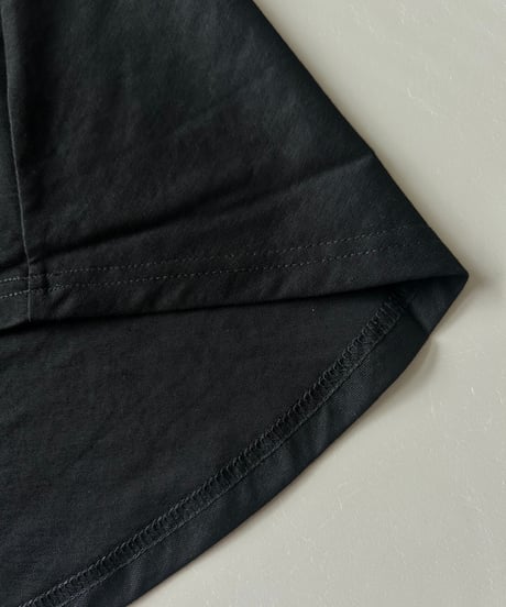 接触冷感裾フレア5分袖Tシャツ(ブラック)