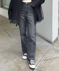 ヒップハートデザインデニムパンツ(ブラック)