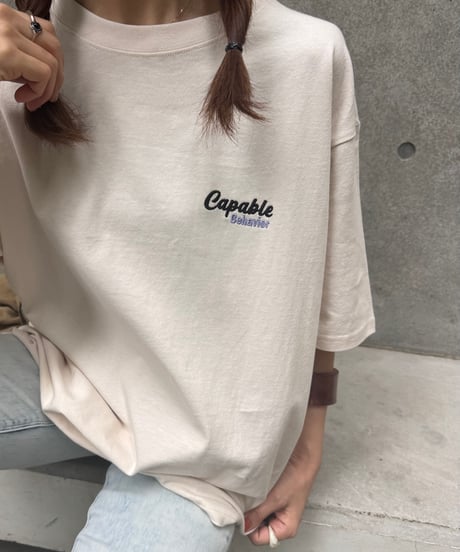 tigerサガラ刺繍Tシャツ(アイボリー)