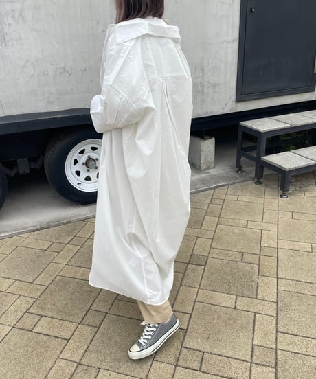 ワイド7分袖ロングシャツ(ホワイト)