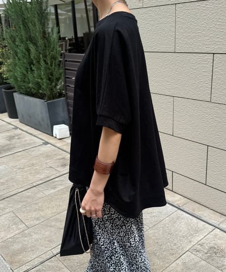 接触冷感バックロングTシャツ(ブラック)