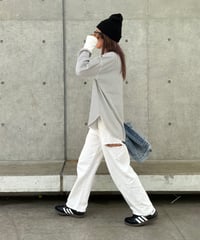 サイドカットダメージデニムパンツ（2size）