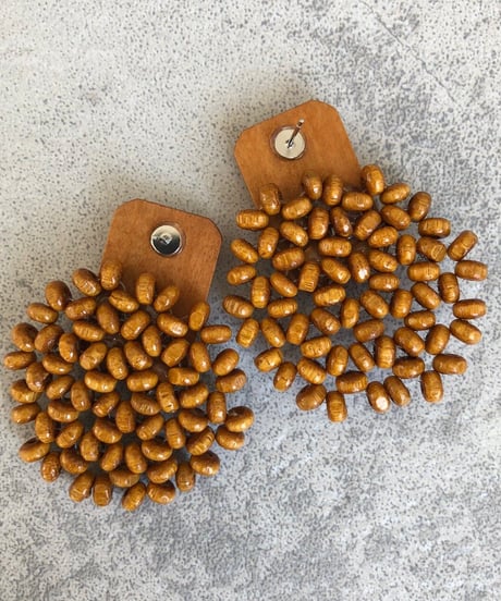 ウッドデザインピアス（2type）