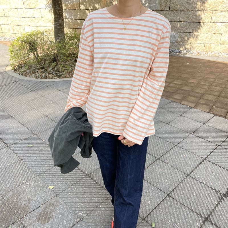 新品 ブッチャープロダクツ ボーダーTシャツ パイレーツロンTデニム AMBIDEX Store ○△ボーダー配色バインダー 5分袖BIG Tシャツ(F