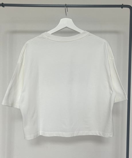 ピグメント加工ロゴプリントtシャツ (オフホワイト)