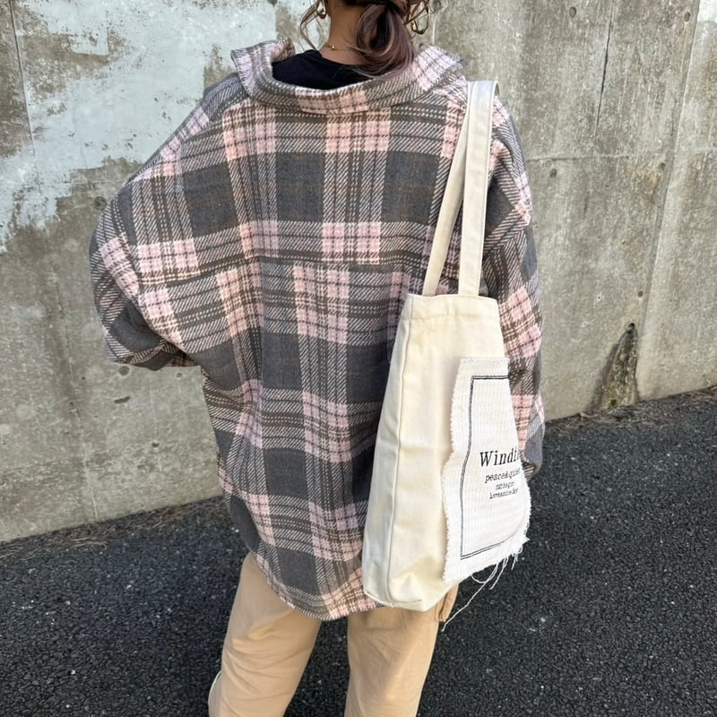 シアーシャツ　vintage ピンク チェック柄 シアーシャツ vintage ピンク チェック柄 シャツ/ブラウス