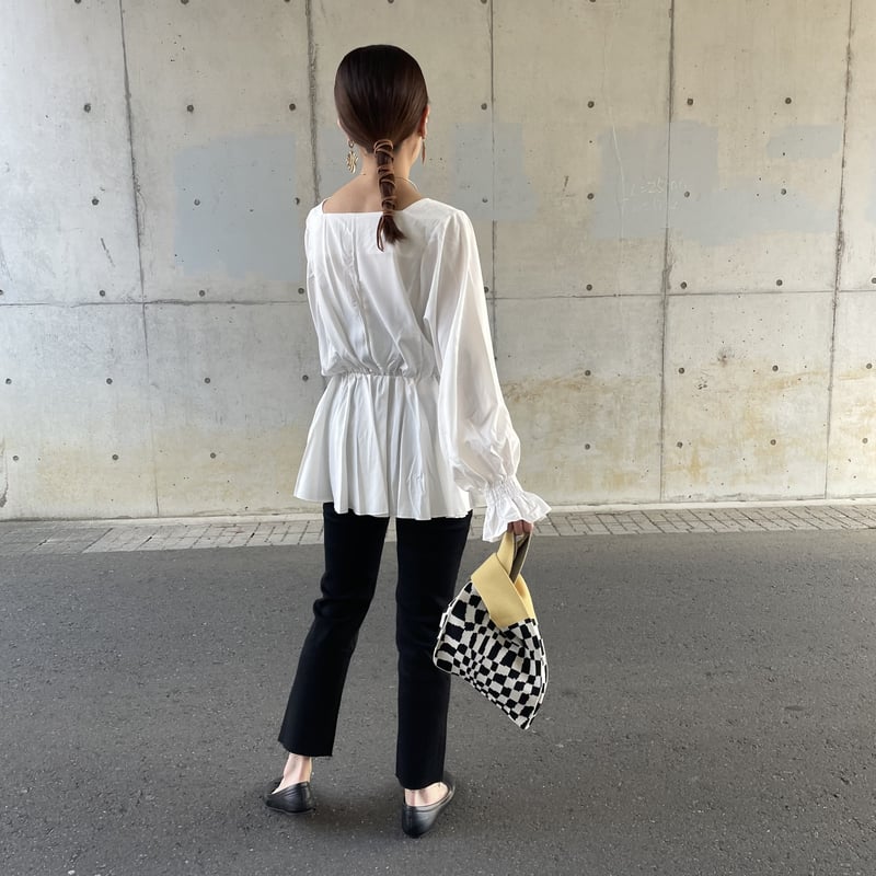 キャンディスリーブブラウス（ホワイト) | COPINE