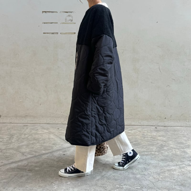 ボア×キルティング中綿ロングコート | COPINE