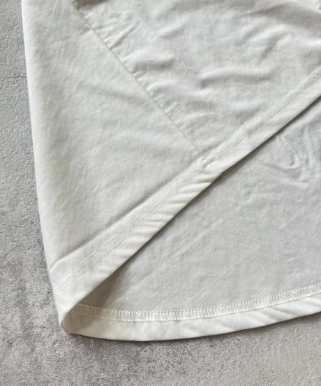 接触冷感裾フレア5分袖Tシャツ(ホワイト)