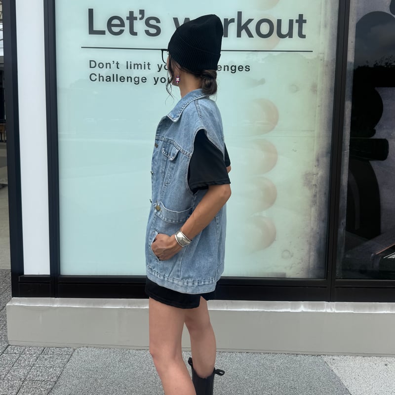 オーバーサイズデニムベスト(サックス) | COPINE