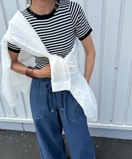 ボーダーサマーニットTシャツ