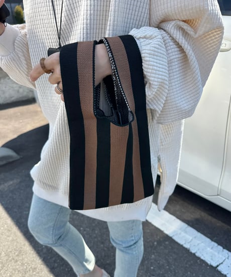 ストライプ柄ミニバッグ