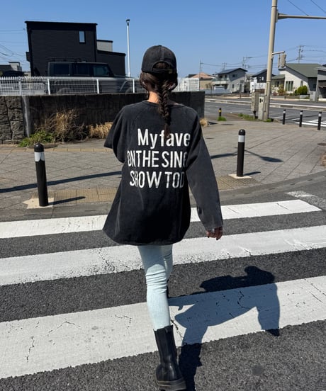 フロント＆バックロゴビッグロンT(チャコール)