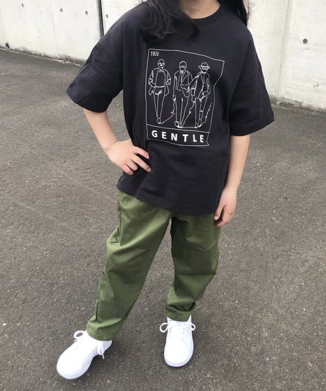 【kids】ストレッチ入り！ウエストゴムツイルテーパードパンツ・カーキ(110~150)