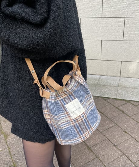 グレンチェック柄2wayミニバッグ
