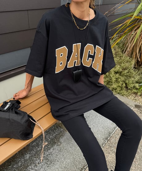 BACKコットンtシャツ(ブラック)