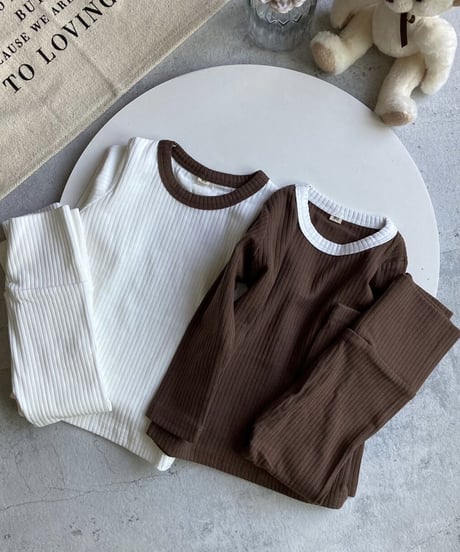 【kids】セットアップリブルームウェア(2color・2size)