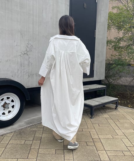 ワイド7分袖ロングシャツ(ホワイト)